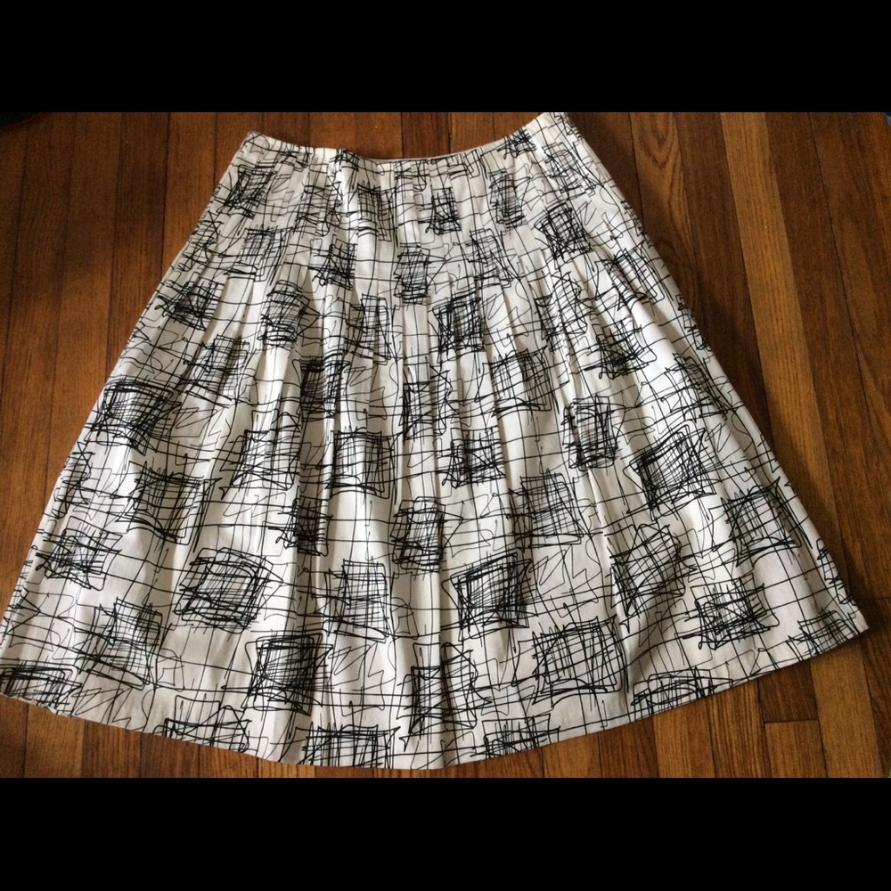 LAFAYETTE 148 white and black cotton skirt